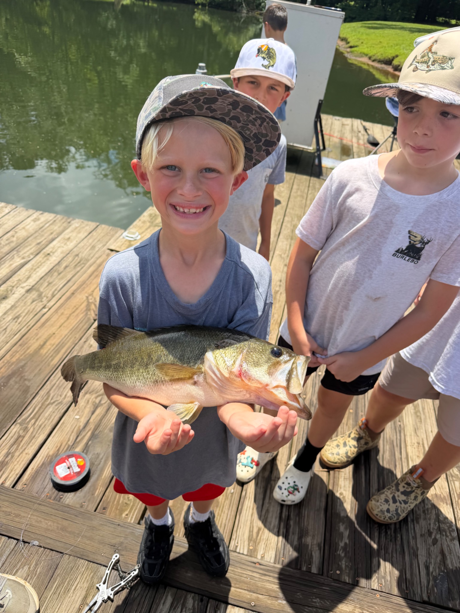 Two boys with bass